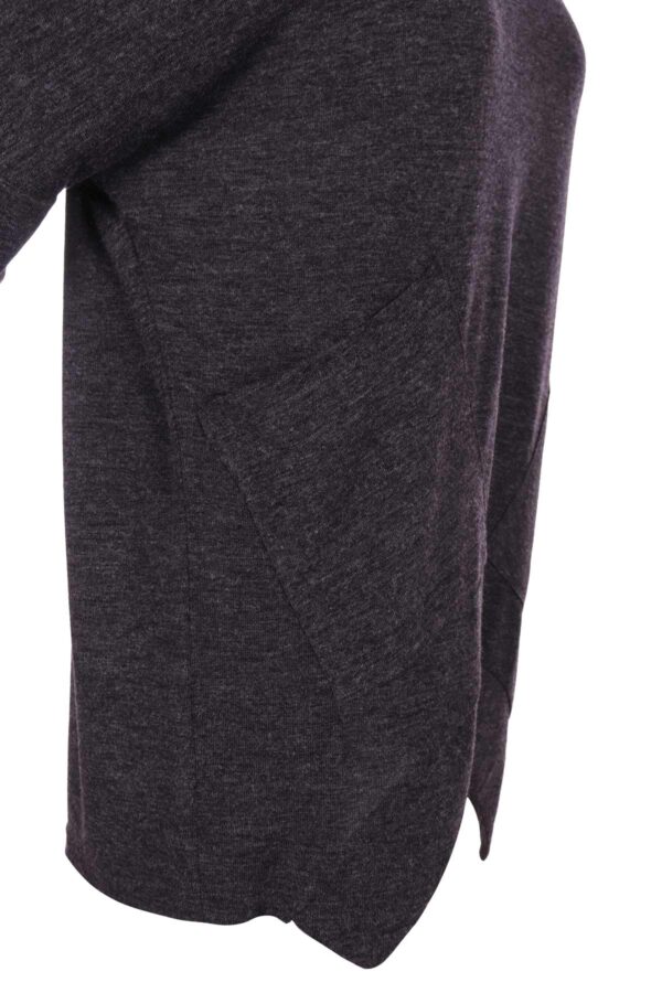 Ciemnoszary asymetryczny sweter z kieszeniami, luźny krój