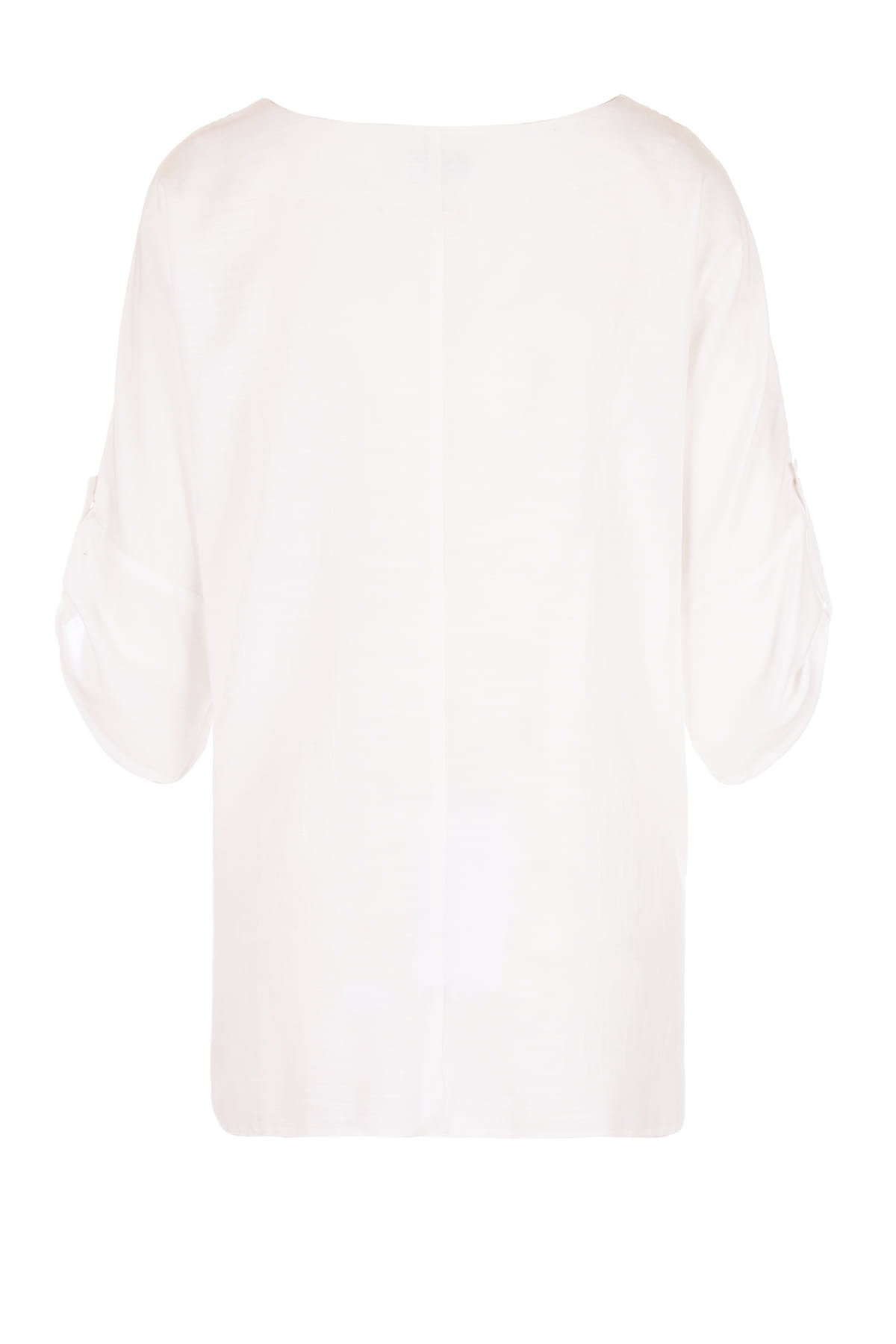 Koszula wiskozowa z ozdobną wstawką biała