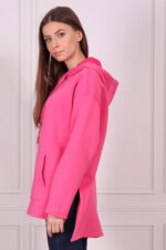 Bluza różowa oversize z kapturem Roma Fashion