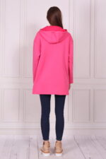 Bluza różowa oversize z kapturem Roma Fashion