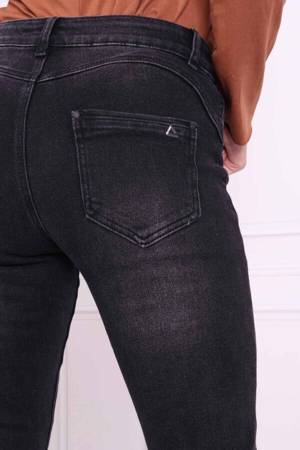 Spodnie grafitowe jeansowe przecierane