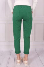 Spodnie dresowe z kieszeniami bawełniane zielone